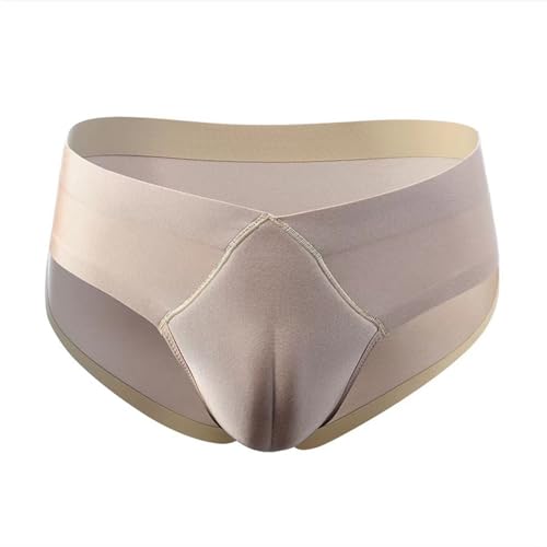 VhoMes Realistische Weibliche Unterwäsche für Männer Versteckte Gaffer Schlüpfer Formgebung Transgender Sexy Low Rise Camel Toe Slip (Color : Skin, Size : M)