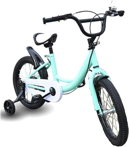 HINOPY 16 Zoll Kinder Fahrrad, Unisex Kinderfahrrad, Kohlenstoffstahllegierung Kinderrad mit Abnehmbare Stützräder - Höhenverstellbar Sattel für Jungen Mädchen ab 5-8 Jahre (Grün)