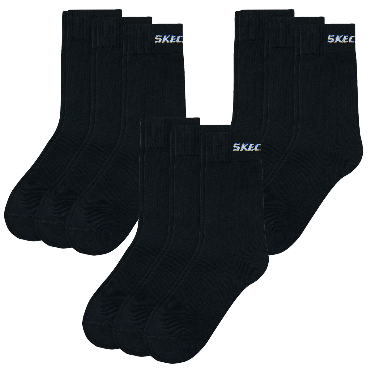 9 Paar Skechers Unisex Basic Socken SK41040 47-49, Black