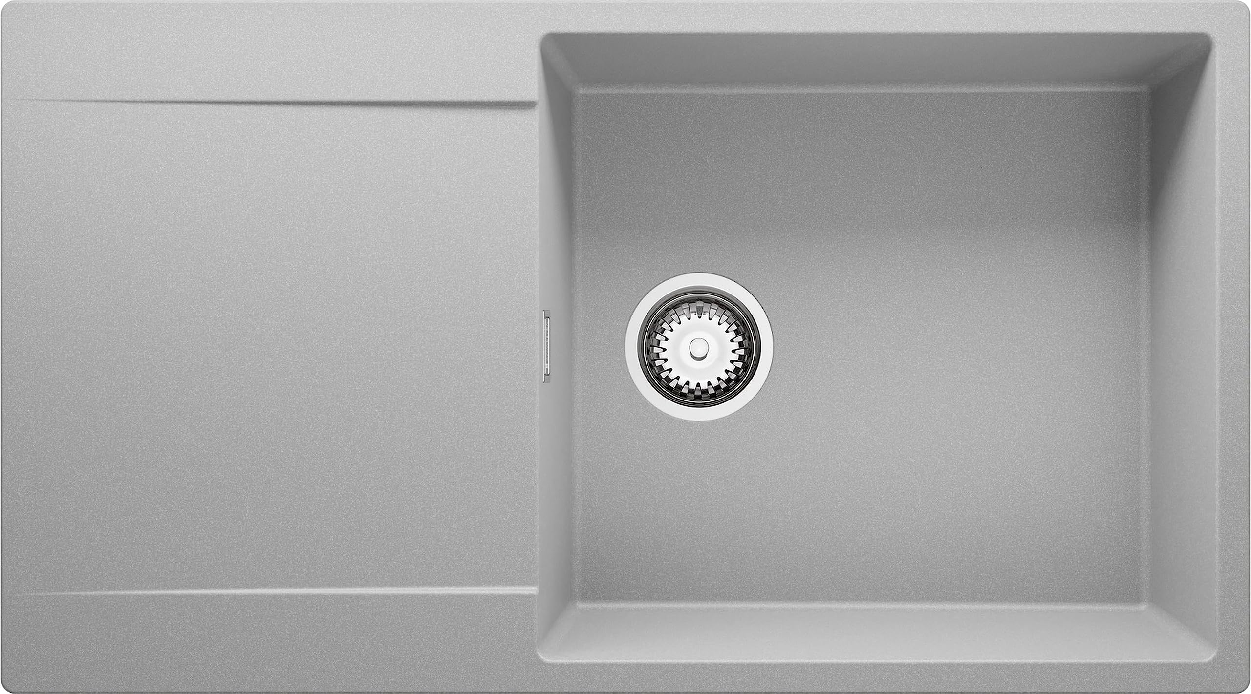 Spülbecken Grau 90x50 cm, Granitspüle + Ablauf-Set, Küchenspüle für 60er Unterschrank, Einbauspüle von Primagran