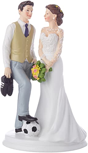 Dekora - Fußball Brautpaar Figur für Hochzeitstorte 18 cm