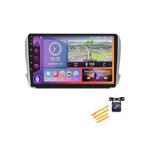 FONALO Autoradio Bluetooth Autoradio mit DAB Navi Android für Peugeot 2008 208 Serie 2012-2018 Plug-and-Play Auto-Multimedia-Player mit 1080P HD-Touchscreen DAB/GPS (Color : TS18 4+64G)