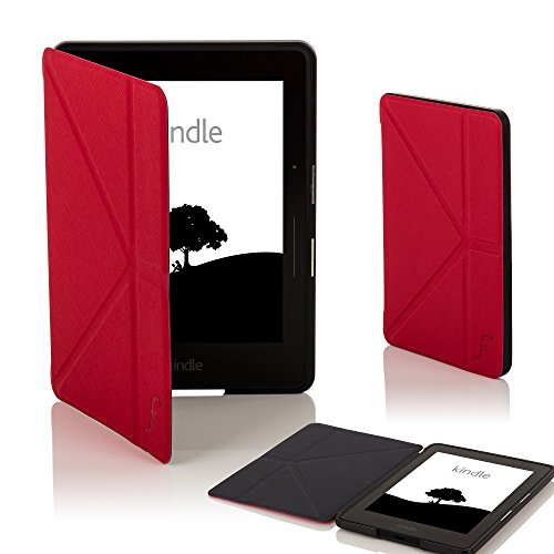Forefront Cases Hülle für Amazon Kindle Voyage Origami Schutzülle Case Cover & Ständer für - Dünn Leicht, Rundum-Geräteschutz & Auto Schlaf Wach Funktion - Rot