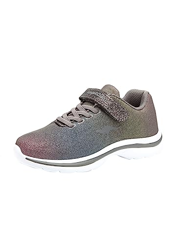 KangaROOS Unisex-Kinder Kangashine EV II Sneaker, Grau (Steel Grey/Rainbow 2129), 35 EU