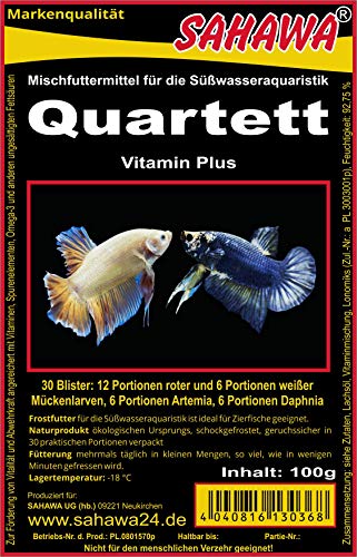 Frostfutter10 x 100g Blister Quartett verpackt mit Trockeneis -78°C, Aquarium, Aquaristik, Fischfutter, Frostfutter