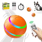 selbstrollender ball hund, Interaktives hundeball elektrisch fernbedienung LED hundespielzeug ball, smart active rolling ball hund mit USB-Kabel für hunde spielen für langeweile drinnen draußen
