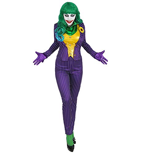 Mad Joker Damen Kostüm Jackett Weste Hose Bluse Handschuhe, Größe:S