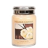 Village Candle Creamy Vanilla 26 oz Large Glass Jar Scented Candle, 21.25 net oz Kerze, Glas, elfenbeinfarben
