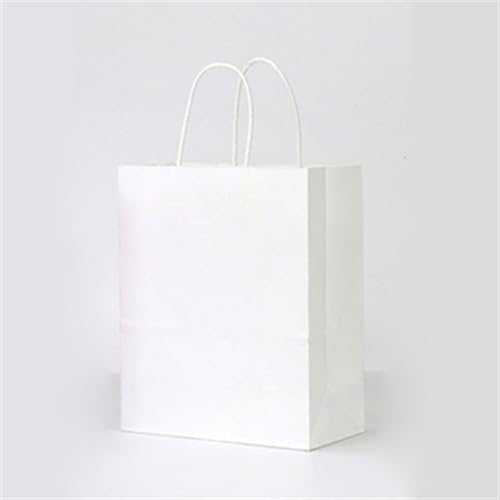 Geschenktüten 10/20 Stück Farbe Kraftpapier Tasche mit Griffe Festival Geschenk Tasche Einkaufstaschen Präsenttüten (Color : White, Size : 26X32X12CM_10PCS)