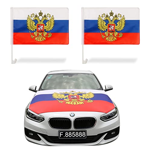 Sonia Originelli AUT-Fan-Paket EM Russland Russia Fußball Flaggen Außenspiegel 3D Magnet Motorhaubenüberzug Größe Fan-Set-10