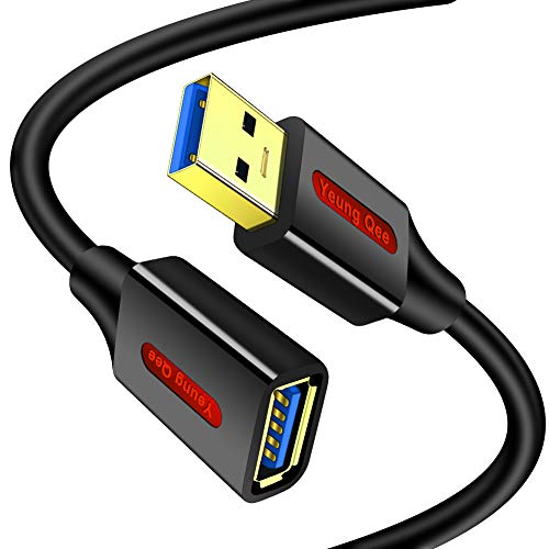Yeung Qee USB-3.0-Verlängerungskabel, 6 m, Hochgeschwindigkeits-USB-3.0-A-Stecker auf A-Buchse, Verlängerungskabel für Datenübertragung, USB-Stick, Tastatur, Maus, Kartenleser, Drucker etc.