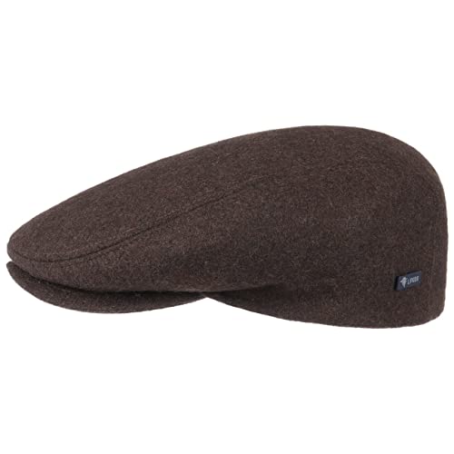 Lipodo Sport Flatcap braun 49 cm - Schiebermütze Damen Herren - Flache Mütze mit Schirm - sportliche Schirmmütze Übergangszeit und Winter