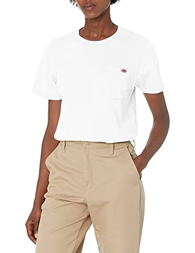 Dickies Damen Short Sleeve Heavyweight Pocket T-Shirt, Weiß, Mittel