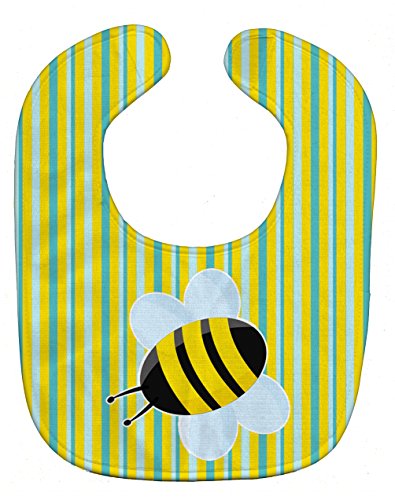 Caroline's Treasures Babylätzchen, Biene auf Streifen, mehrfarbig, groß