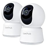 LAXIHUB 360°CAbdeckung Pan Tilt Home Security Cameras 2PC, 1080p Full HD Indoor-Kamera w / Nachtsicht & Zwei-Wege-Audio, Smart Baby Monitor Pet Kamera mit Telefon APP, P2-1080