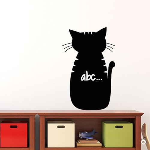 Aufkleber aus Schiefer, Tafel, selbstklebend, abwischbar, Karikatur Katze, 80 x 50 cm