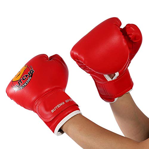 Boxhandschuhe für Kinder, Cartoon, Sparring, Boxhandschuhe, Training, Alter 312 Jahre, PU, Training Bag Mitt Gloves for Punching, Sparring, Workout, Training Gloves (rot)