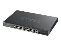 Zyxel Gigabit Ethernet Smart-Managed Switch mit 24 Ports -ohne Lüfter mit vier Gigabit-Combo-Ports und Hybrid Cloud-Modus [GS1920-24v2]