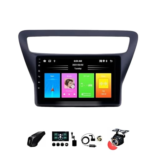 9-Zoll-Android 12-Touchscreen-Autoradio 2 Din für Chevrolet Lova RV 2016–2018 mit AHD-Rückfahrkamera GPS-Navigation Lenkradsteuerung Bluetooth Carplay (Größe: S400 4+64G)