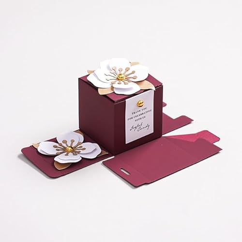50/100 Stück Hochzeitsgeschenke-Box, Hochzeits-Süßigkeitenbox für Gäste, Blumen, süße Party-Geschenkboxen für Babyparty