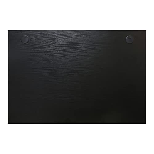 STIER Schreibtischplatte 160x80cm, schwarz, melaminbeschichtet, 25mm dick, mit Kabeldurchlässen, Tabletop, modernes Design