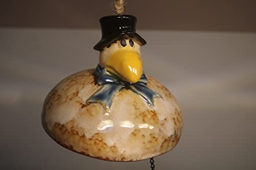 Futterglocke Vogel aus Keramik, Meisenknödelhalter Vogel, Durchm. 16 cm, Höhe 13 cm