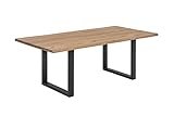Sit Möbel Tisch, Wildeiche Gelt, Metall, Platte Natur, Gestell antikschwarz, 120x80 cm
