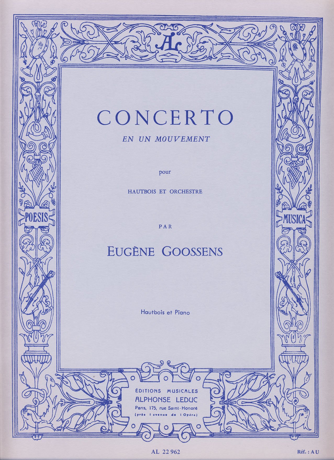 GOOSSENS E. - Concierto en un Movimiento para Oboe y Piano