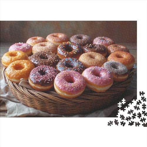 Donuts Dessert Holzpuzzles 1000 Teile Für Erwachsene Family Challenging Games Geburtstagsgeschenk Lernspiel Moderne Wohnkultur Stress Relief 1000pcs (75x50cm)