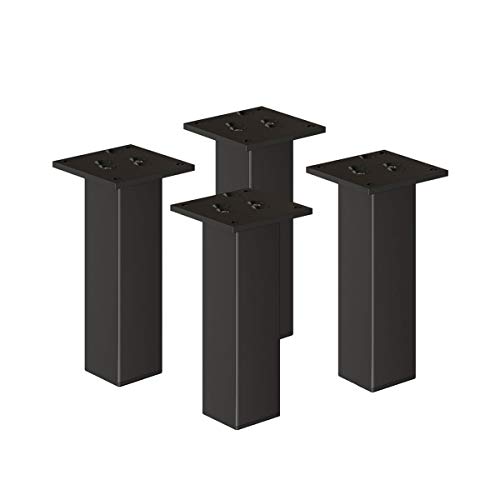 sossai® Exklusiv - Aluminium Möbelfüße | E4MF-N | 4er Set | Höhe: 300mm | Farbe: Schwarz