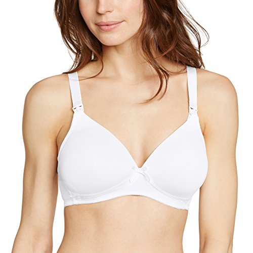 Naturana Damen Bügelloser Schwangerschafts-BH Nursing Bra, Weiß (White 300), 80DD (Herstellergröße: 95DD)