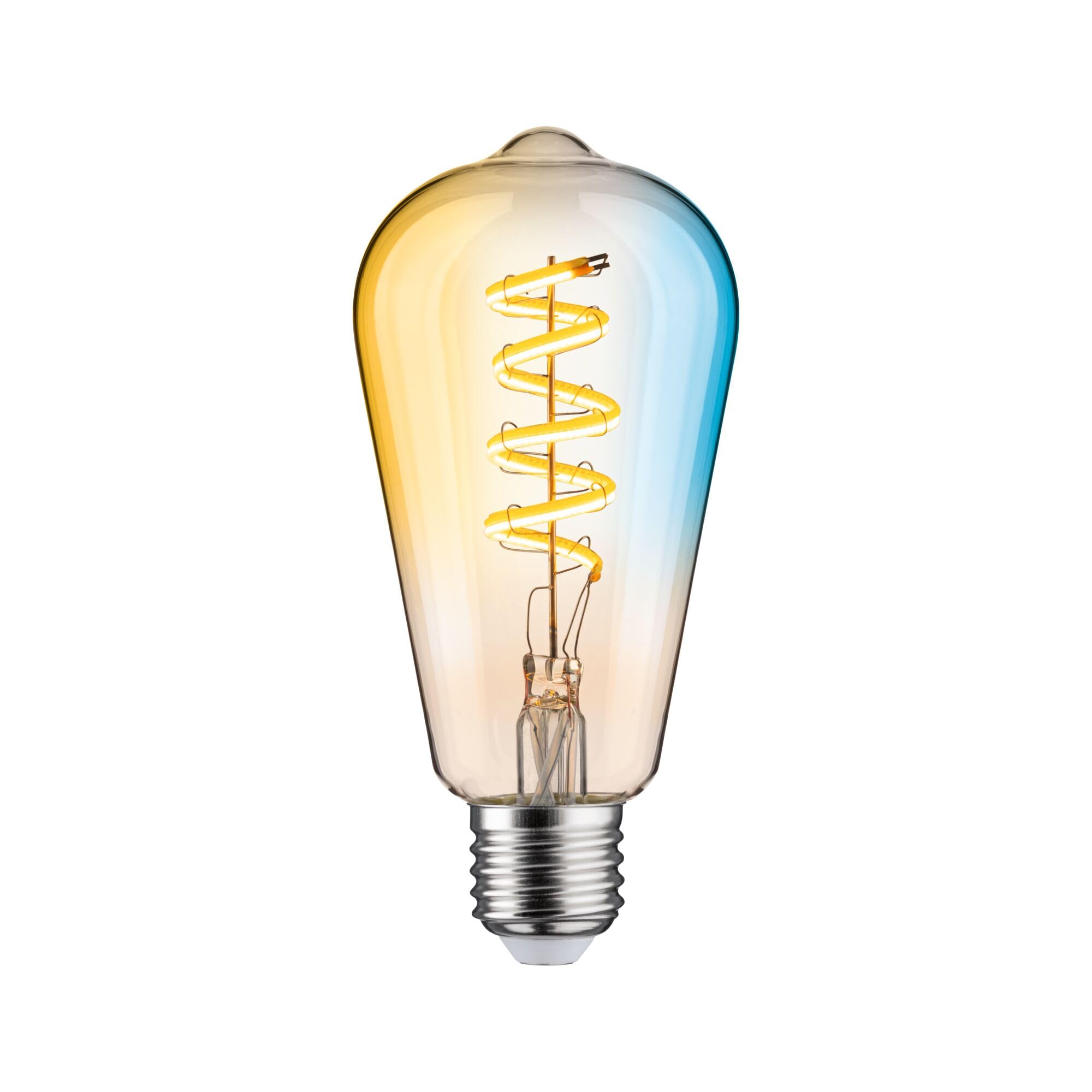 Paulmann 29157 Filament 230V Smart Home Zigbee LED Kolben ST64 E27 600lm 7,5W Tunable White dimmbar Gold Leuchtmittel, Einzelpack