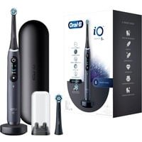 Oral-B iO 8 Elektrische Zahnbürste/Electric Toothbrush, Magnet-Technologie, 2 Aufsteckbürsten, 6 Putzmodi für Zahnpflege, Farbdisplay & Reiseetui, Designed by Braun, black onyx