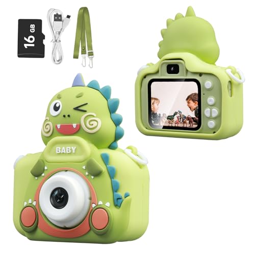 Wurkkos Kinder Kamera, 2.0”Display Digitalkamera Kinder Geschenke für 3 to 9 Jahre Jungen und mädchen, 1080P HD Anti-Drop Fotoapparat Kinder für Weihnachten Spielzeug Grün