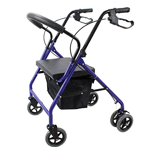 Rollator s Rollator with Seat and Wheels, Rolling, Shopping Cart Trolley Folding and Transport Chair for Old Man, Mobility Aids