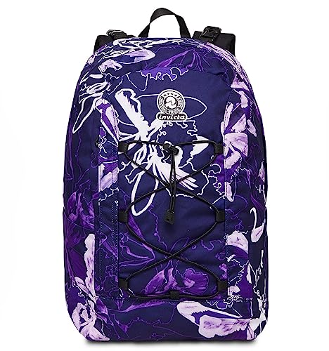 Zaino INVICTA – TWIST Reversible 2 Zaini in 1, ESSENTIAL FLOWER, Nero – Tasche Porta Borraccia, Elastici Anteriori – Zaino Scuola, Zaino Università, Zaino Viaggio – Tessuto 100 % Eco GRS