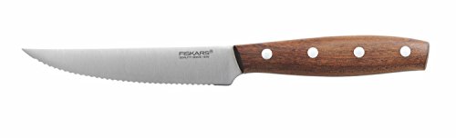 Fiskars Tomaten-/Steakmesser, Gesamtlänge: 23 cm, Qualitätsstahl/Holz, Braun, Norr, 1016472