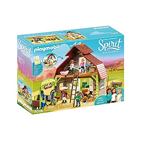 Playmobil Konstruktions-Spielset "Stall mit Lucky Pru & Abigail (70118) Spirit - Riding Free"