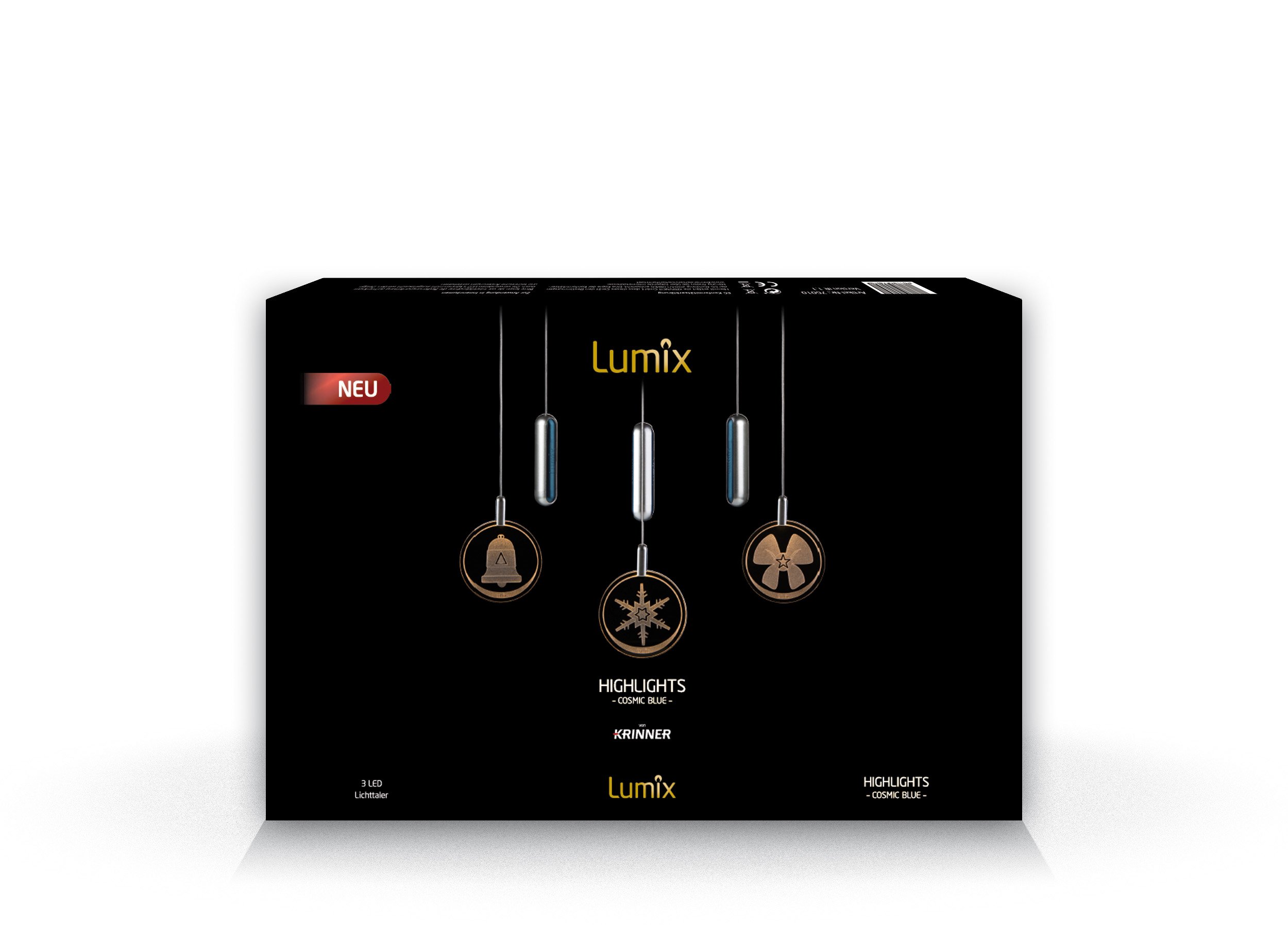 Lumix® Highlights kabellose LED-Acrylglastaler, cosmic blau 76020