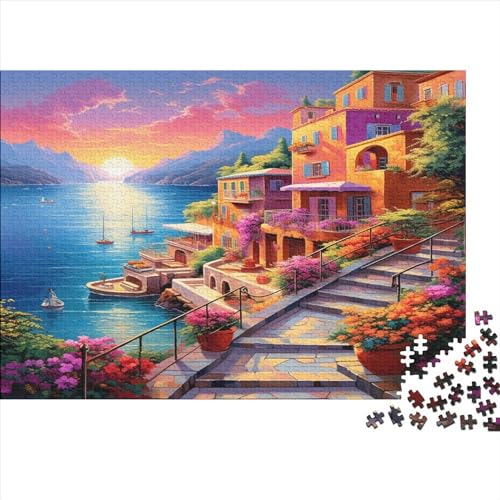 1000-teilige Puzzles Für Erwachsene Colorful Seaside Town Puzzles Für Erwachsene, 1000-teiliges Spiel, Spielzeug Für Erwachsene, Familienpuzzles, Geschenk 1000pcs (75x50cm)
