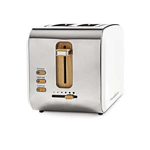 NEDIS KABT510EWT Toaster | 2 breite Öffnungen | Soft-Touch | Weiß