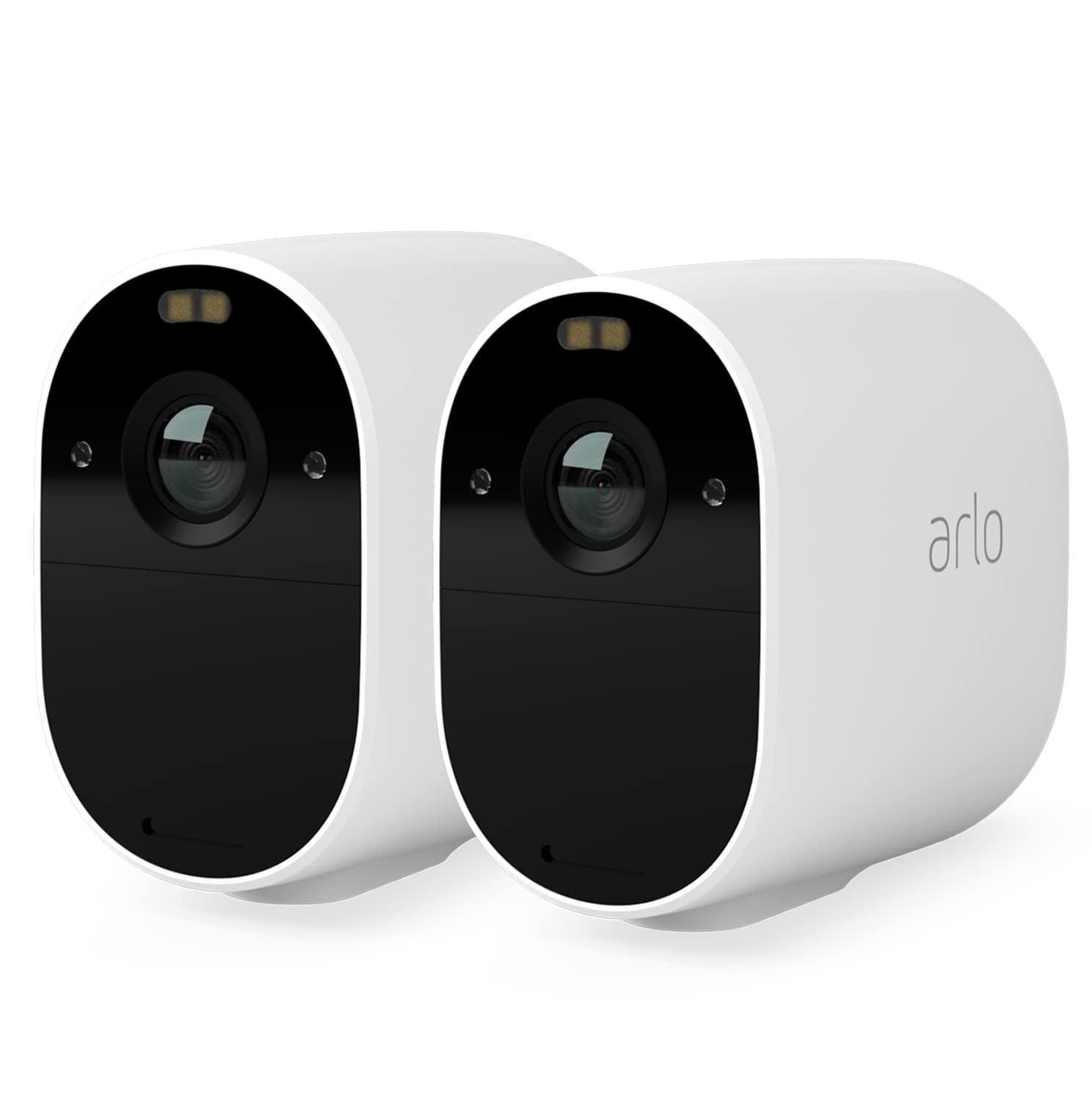Arlo Essential Spotlight 2 Kameras WLAN Überwachungskamera aussen, kabellos, 1080p, Farbnachtsicht, Bewegungsmelder, 2-Wege Audio, kein Hub benötigt, mit Arlo Secure Testzeitraum, Weiß, VMC2230S