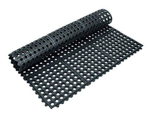 Fußbodenmatte-System aus Gummi - perforiert, mit Klick-System, beliebig auf jede Größe anwendbar, Abmessung: 91,5 x 91,5 x 1,2 cm