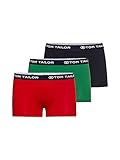 Tom Tailor Underwear Herren Hip Pants 3er Pack 70162-6061 Retroshorts, Blau (red-Navy-Green 2292), Medium (Herstellergröße: M/5)