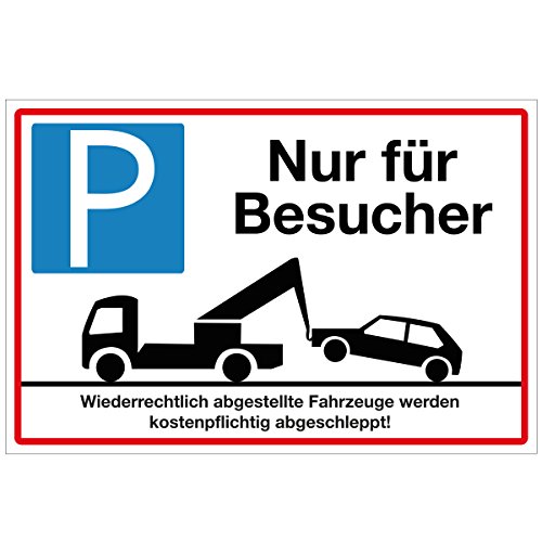 WANDKINGS Hinweisschild - Parkplatz Nur für Besucher! - stabile Aluminium Verbundplatte - Wähle eine Größe - 40x30 cm