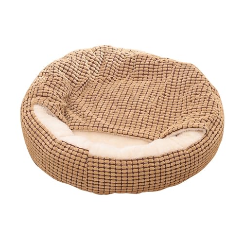 Hislaves Super Soft Cat Nest Winter Cat Nest Soft Breathable Cotton Bed for Small Dogs Keep Pet Warm Cozy Cotton Cat Nest Coffee S