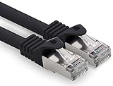 50m - schwarz - 1 Stück CAT.7 Computer Ethernet Kabel Netzwerkkabel (Rohkabel) Patchkabel S-FTP LSZH PIMF 10GB s RJ45 Stecker Cat6a