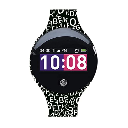 Fitnesstracker mit Schrittzähler Schlafmessung Nachrichtenalarm Wechselarmband - Smartwatch 9722 (Weiß / Schwarz)
