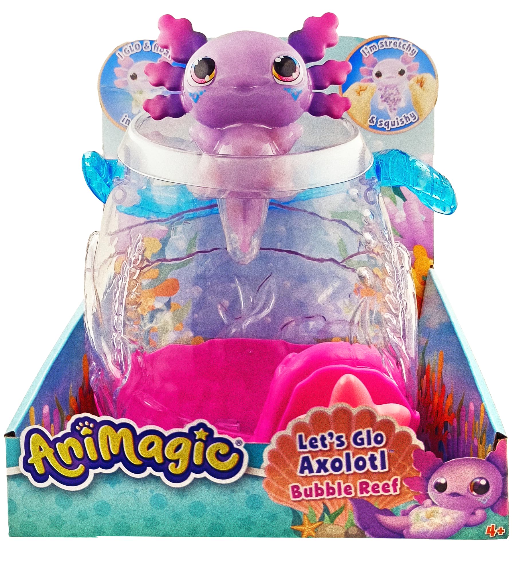 Animagic 930943.006 Let's Glo Axolotl Bubble Reef