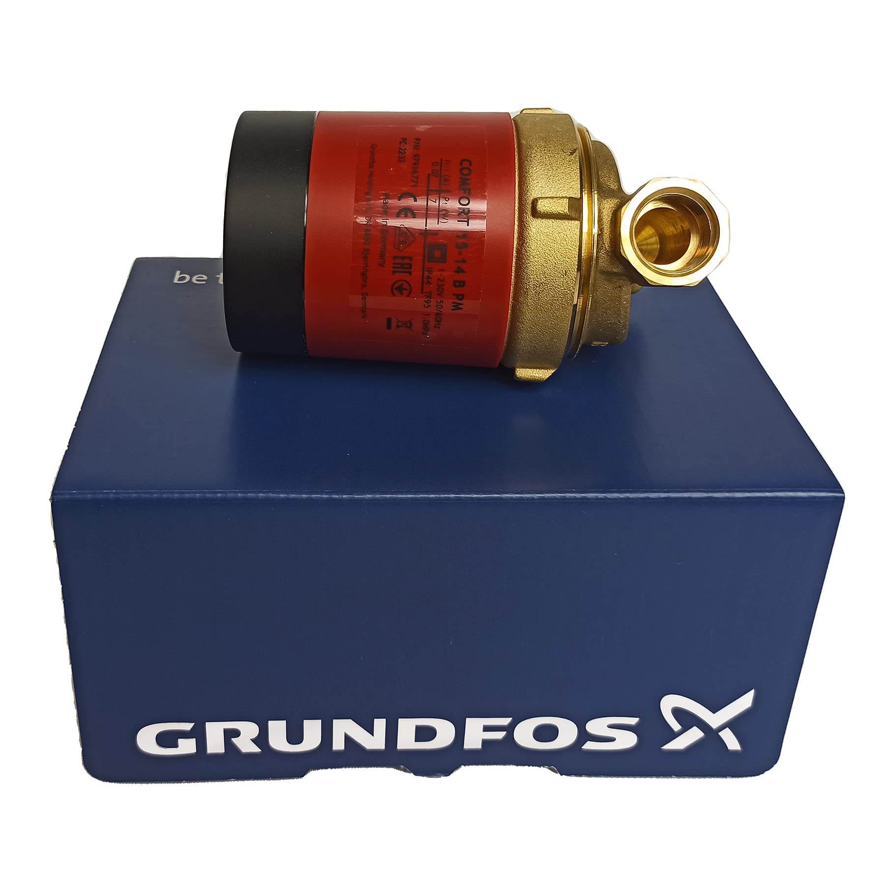 Grundfos 97916771 UP 15-14 B PM 80mm hocheffiziente Zirkulationspumpe/Trinkwasserpumpe, 8 W, 230 V